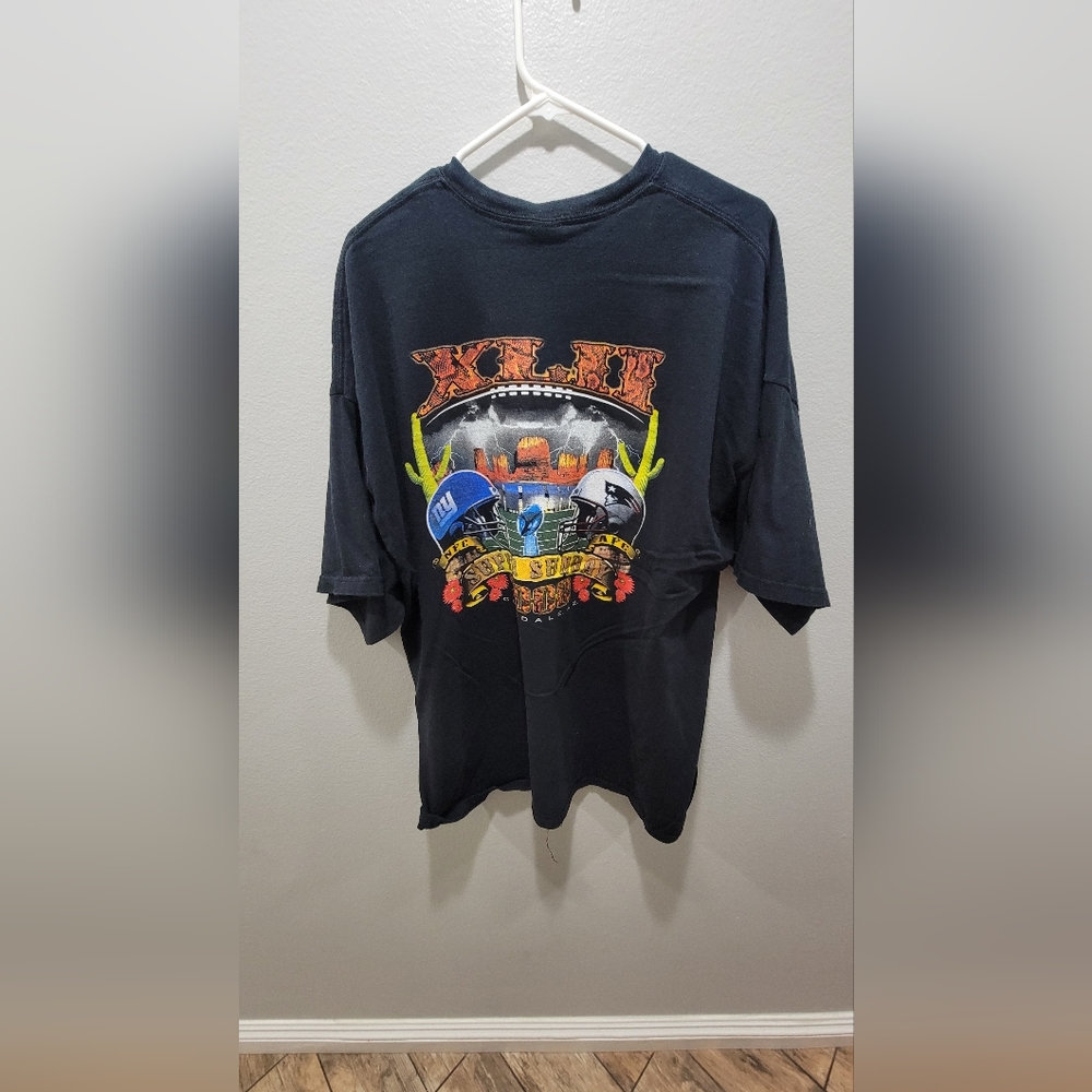 2008 Super Bowl T Shirt Giants Vs Patriots 3 XL Faded "AS IS"